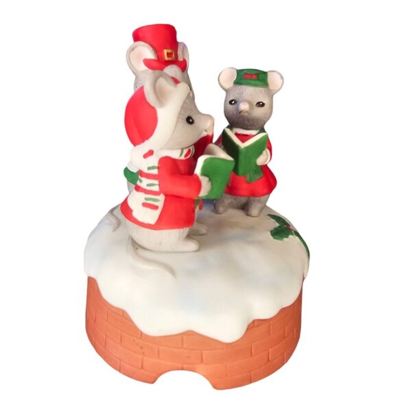 Vintage Lefton Christmas Music Box Mice Carolers Friskey Friends 1984 - Picture 8 of 11